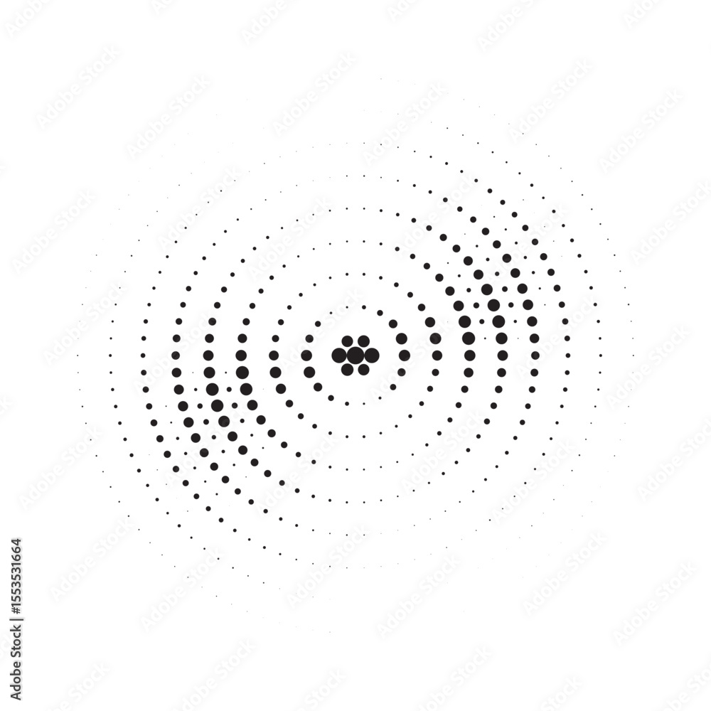 Aufkleber Set Design elements symbol Editable halftone frame dot circle pattern on white background. Vector illustration eps 10 frame with black random dots. Round border Icon using halftone circle dots text