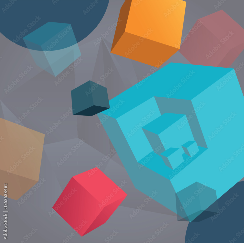 Poster abstruct colorful square background design