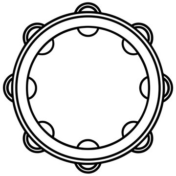 black and white tambourine musical instrument clip art preview