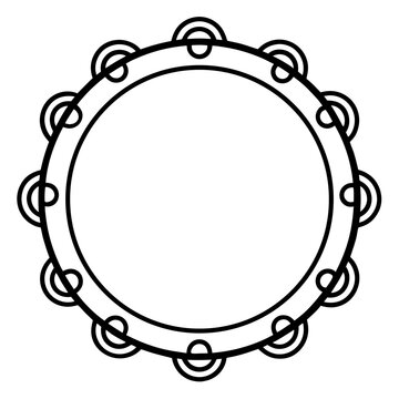 black and white tambourine outline clip art preview