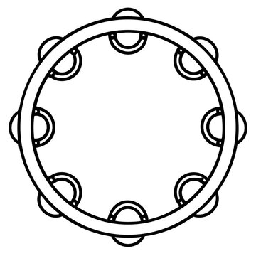black and white tambourine musical instrument clip art preview