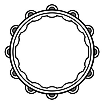 black and white tambourine musical instrument clip art preview