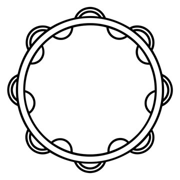 black and white tambourine musical instrument clip art preview