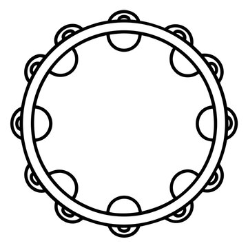 black and white tambourine musical instrument clip art preview