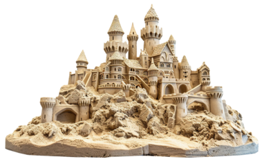 A Masterpiece of Sand Art Featuring Towers Arches and Delicate Textures