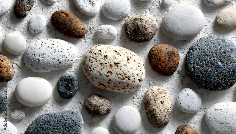 Poster large long background featuring whitewashed pebble dash surface