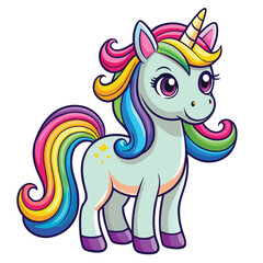 Naklejka premium Innocent and Lovely Unicorn Character from a Dream World