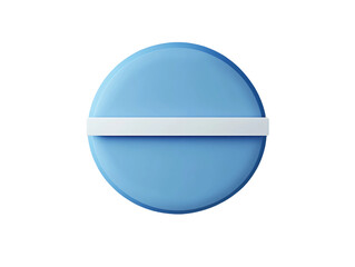 3D Of Abstract Blue Circle with White Bar on Transparent Background