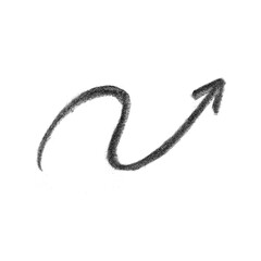 Hand-Drawn black Wavy Arrow PNG - Sketch Pointer, Directional Icon, or Artistic Flow Element, pencil marker doodle