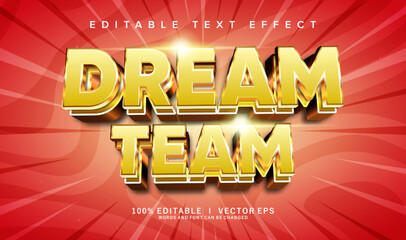 dream team vector text effect with modern style design