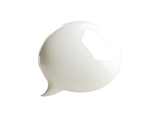 3D Of Glossy White Speech Bubble on Transparent Background