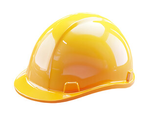 3D Of Yellow Hard Hat Safety Helmet on Transparent Background
