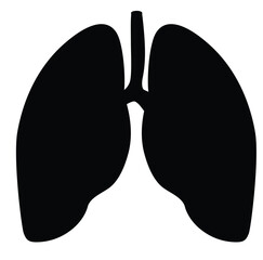Science of hand drawn vector lungs silhouette.
