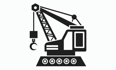 hydraulic crane icon, hand lift silhouette, vector hoist symbol, industrial jack graphic, lifting tool illustration
