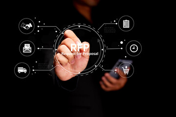 A person interacts with a digital interface displaying 
