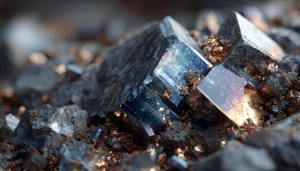 Le minerai de lithium symbolise la matière première dans l'extraction du lithium.