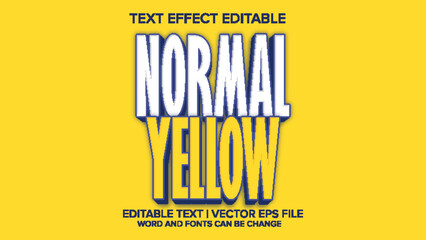 normal yellow text effect vector editable