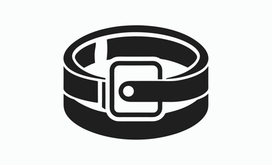 belt buckle icon, black belt symbol, vector strap illustration, clothing clip art