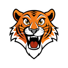 open mouth tiger mascot logo vector art