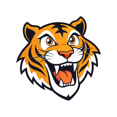 open mouth tiger mascot logo vector art