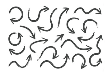 Hand-drawn Arrow Collection: A diverse set of hand-drawn arrows in various styles, perfect for design projects needing directional cues or visual interest.