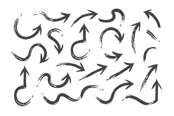 Arrow Set in Abstract Style: A collection of abstract-style arrows, each uniquely designed with artistic flair, showcases directional variation, ideal for visual communication or artistic expression.
