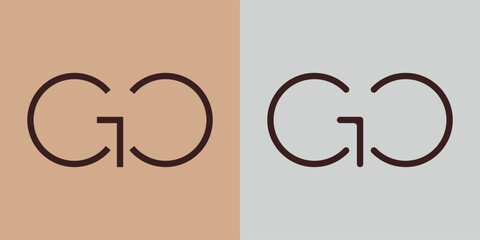 Initial GC Lettermark Logo Design Flat Minimalist Style. With rounded version and Flat Version