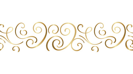 Gold Swirl Divider with Ornamental Decorative Elements