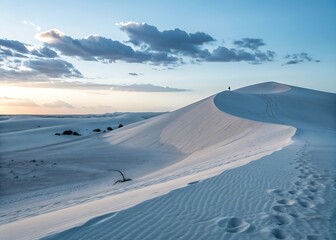Solitary Sand Hill Under a Pale Blue Sky