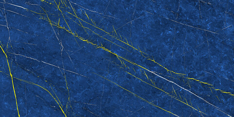 Abstract Blue and Yellow Marble Texture with Veins and Bold Contrast