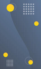 Background gradient blue to gray color lines curved wave and circle gradient yellow. for presentation backdrops and social media.