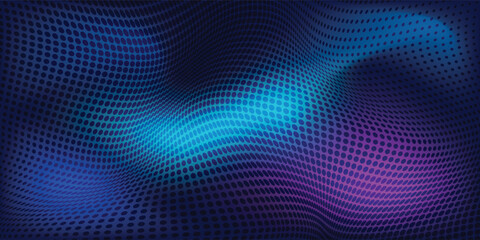 Obraz premium Modern light point Hi-tech digital technology concept. High tech computer illustration with purple and dark blue gradient background modern arts
