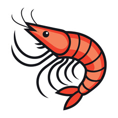 Shrimp vector illustration isolated on white background