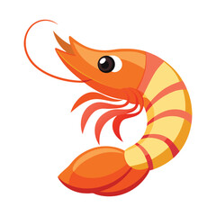 Shrimp vector illustration isolated on white background
