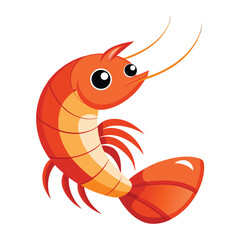 Shrimp vector illustration isolated on white background
