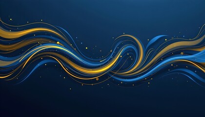an artistic digital illustration featuring abstract flowing lines in dynamic motion against a dark background, evoking movement and energy, with one section of blue sky and clouds subtly overlaying.