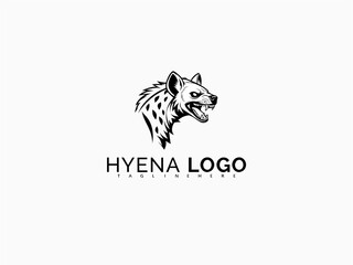 Fototapeta premium Fierce Hyena Vector Logo with Side Profile in Snarling Pose. Rugged and Bold Illustration for Sticker Design, Patch Branding, T-Shirt Labels, and Strong Outdoor Identity Projects.
