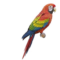 Fototapeta premium Vibrant Scarlet Macaw Parrot A Vivid Illustration of Tropical Birds