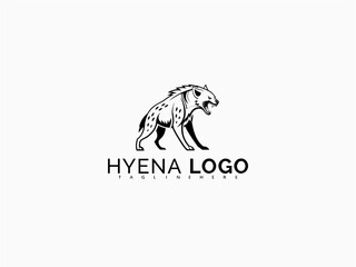 Obraz premium Hyena Logo Vector with Strong Snarling Side Profile. Ideal for Bold Patch Art, Adventure Branding Stickers, Rugged Label Identity, and Wildlife-Themed T-Shirt Merchandise.