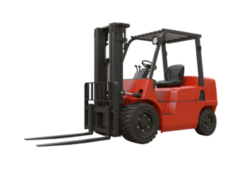 Powerful Red Forklift PNG