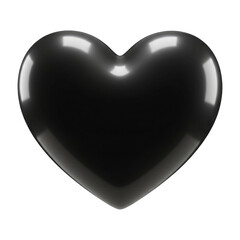 Black Heart: A Symbol of Sadness and Heartbreak. Cut Out, Clipping Path Isolated on Transparent Background. 
