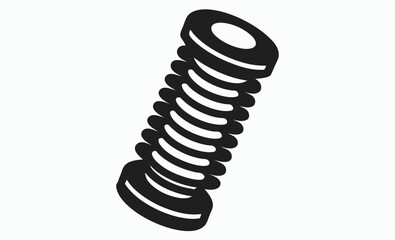 tension spring icon, coil spring vector, metal spring silhouette, black wire spring