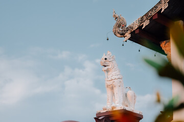 Lion statue, Lanna art in northern Thailand