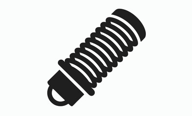 tension spring icon, coil spring vector, metal spring silhouette, black wire spring