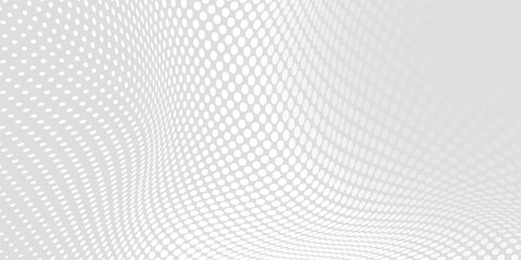 Dot white gray wave light technology texture background. halftone modern halftone