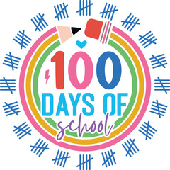 100 Days of School SVG PNG, Teacher Shirt SVG, 100th Day of School Svg, Kids Svg, Gift for teacher, Cut files for Cricut, Sublimation Design