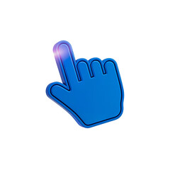 Obraz premium Digital Pointer: A vibrant blue cursor symbol, rendered in a modern, glossy style, elegantly indicating a selection or direction against an unadorned backdrop. 