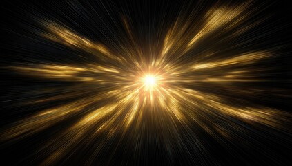 Obraz premium Golden radiating burst