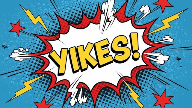 Pop art style speech bubble with yikes text graphic image