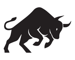 bull silhouette logo vector line art logo design